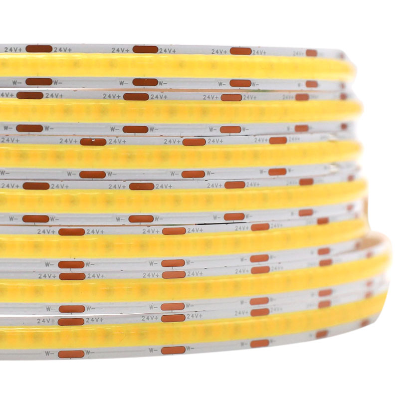 DC24V Long CCT Dimmable COB Dotless LED Strip Lights 624Chips/m, 16~33FT No Voltage Drop